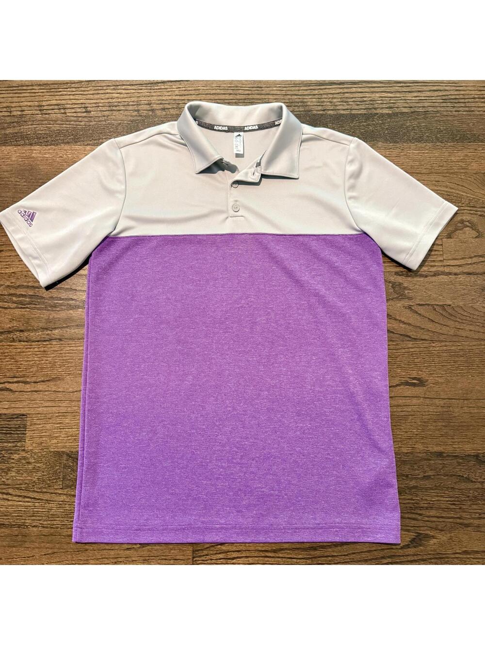 NWOT Boy'adidas Boys' Heathered Color Blocked Polo Xl